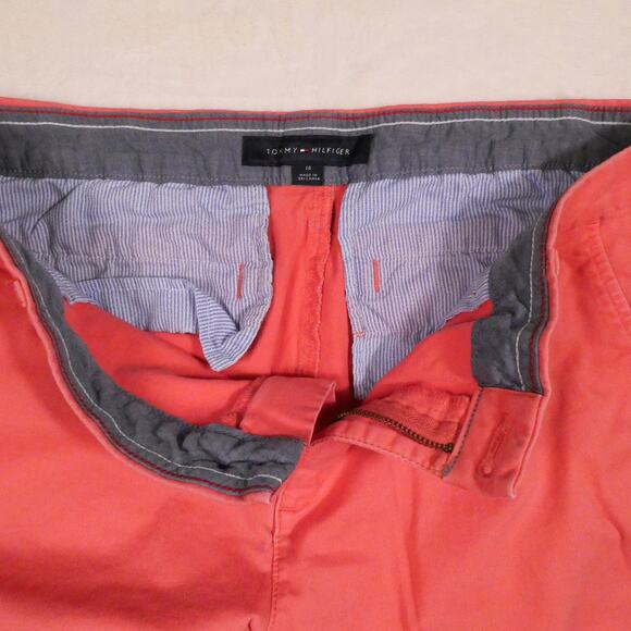 Tommy Hilfiger Coral Cropped Chinos Size 14 Preppy Colorful Straight Leg Pants - Picture 8 of 10